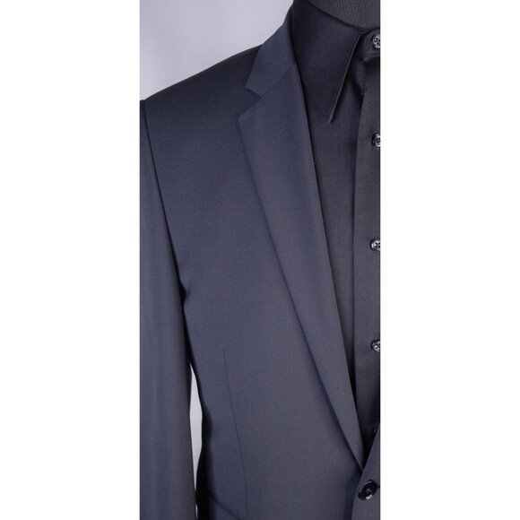 Express Men's Sport Coat Blazer Two Button Solid Black Wool Blend EXTRA SLIM 39L - Picture 5 of 14